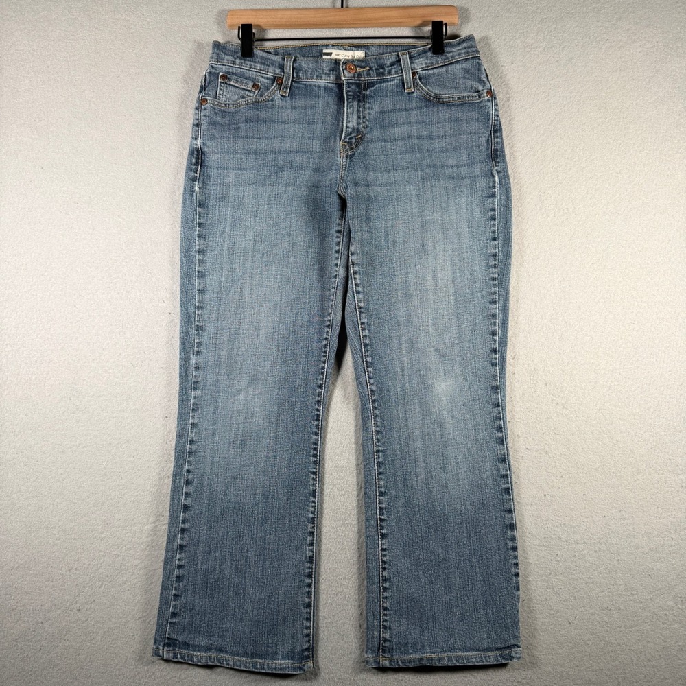 Levis 529 Curvy Boot Cut Jeans Medium Wash Blue Denim Pants 32x26.5